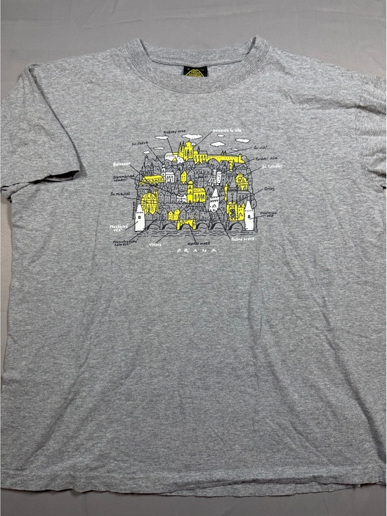 Other - Art Praha Handmade Fun Explosive Prague T-Shirt Men’s XXL Gray Graphic Tee